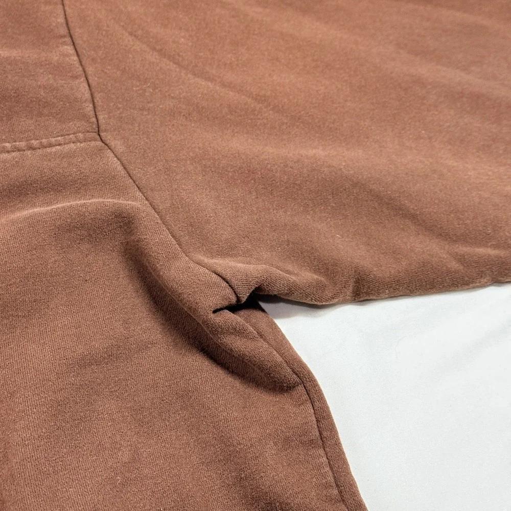 Orvis Signature Collection Men 1/4 Zip Snap Pullover Sweater Sweatshirt XL Brown